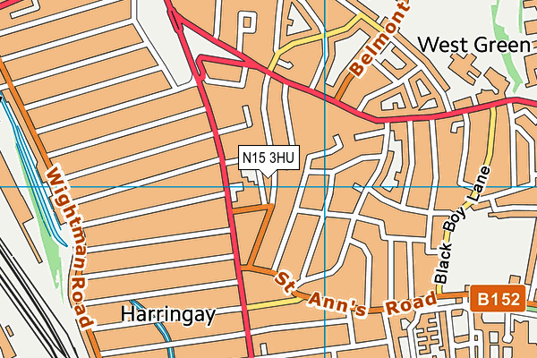 N15 3HU map - OS VectorMap District (Ordnance Survey)