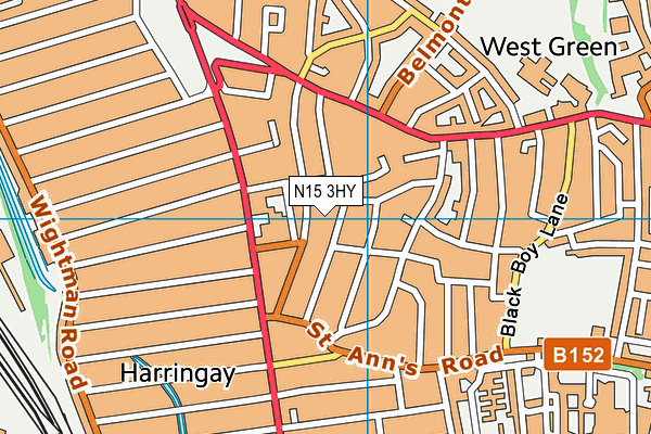 N15 3HY map - OS VectorMap District (Ordnance Survey)