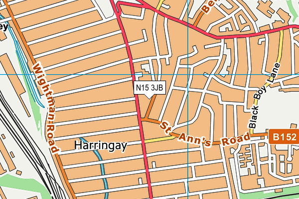 N15 3JB map - OS VectorMap District (Ordnance Survey)