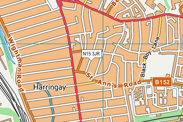 N15 3JR map - OS VectorMap District (Ordnance Survey)