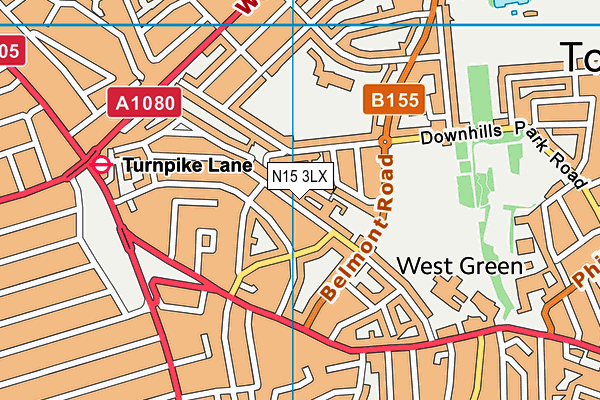 N15 3LX map - OS VectorMap District (Ordnance Survey)