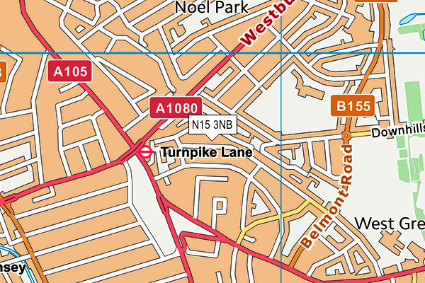 N15 3NB map - OS VectorMap District (Ordnance Survey)