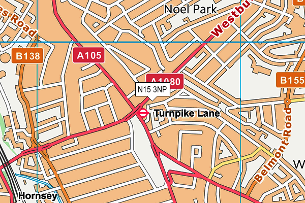 N15 3NP map - OS VectorMap District (Ordnance Survey)
