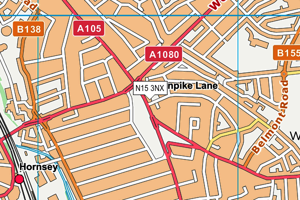N15 3NX map - OS VectorMap District (Ordnance Survey)