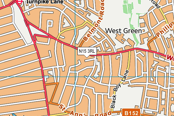 N15 3RL map - OS VectorMap District (Ordnance Survey)