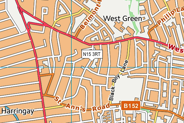 N15 3RT map - OS VectorMap District (Ordnance Survey)