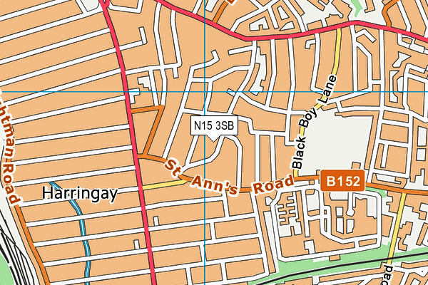 N15 3SB map - OS VectorMap District (Ordnance Survey)