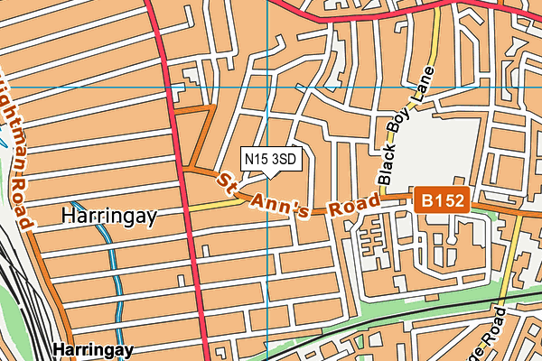 N15 3SD map - OS VectorMap District (Ordnance Survey)
