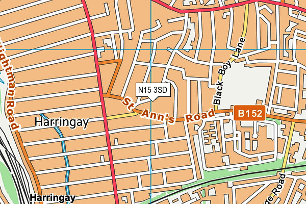 Woodlands Park Nursery School and Childrens Centre map (N15 3SD) - OS VectorMap District (Ordnance Survey)