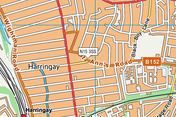 N15 3SS map - OS VectorMap District (Ordnance Survey)