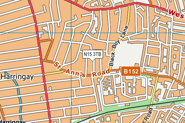 N15 3TB map - OS VectorMap District (Ordnance Survey)