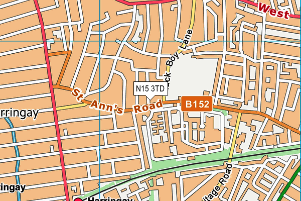 N15 3TD map - OS VectorMap District (Ordnance Survey)