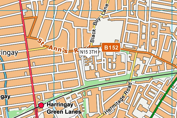 N15 3TH map - OS VectorMap District (Ordnance Survey)