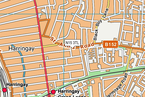 N15 3TL map - OS VectorMap District (Ordnance Survey)