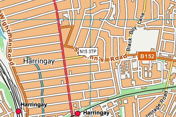 N15 3TP map - OS VectorMap District (Ordnance Survey)