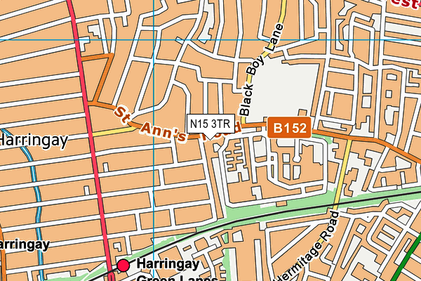 N15 3TR map - OS VectorMap District (Ordnance Survey)