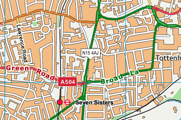 N15 4AJ map - OS VectorMap District (Ordnance Survey)