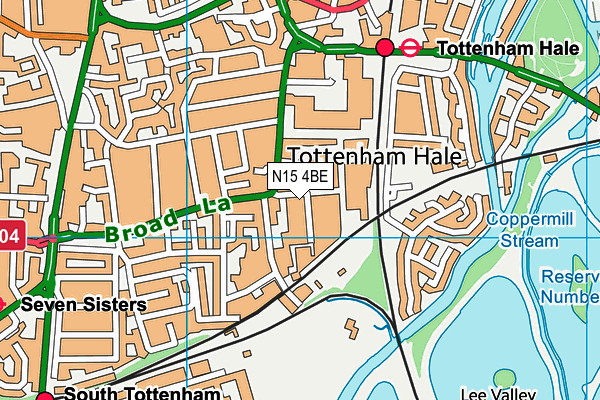 N15 4BE map - OS VectorMap District (Ordnance Survey)