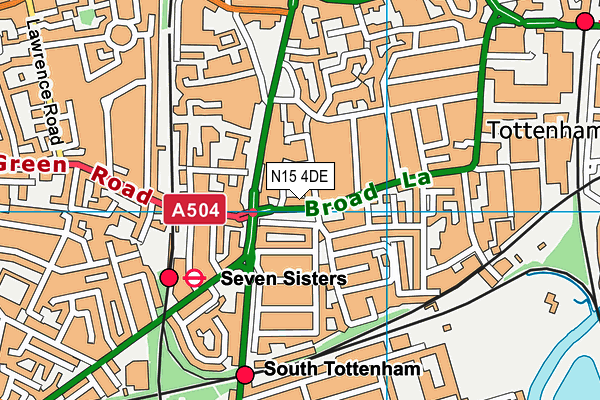 N15 4DE map - OS VectorMap District (Ordnance Survey)