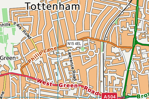 N15 4EL map - OS VectorMap District (Ordnance Survey)