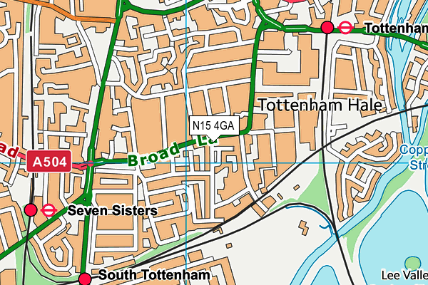 N15 4GA map - OS VectorMap District (Ordnance Survey)