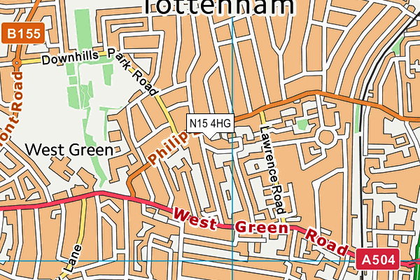 N15 4HG map - OS VectorMap District (Ordnance Survey)