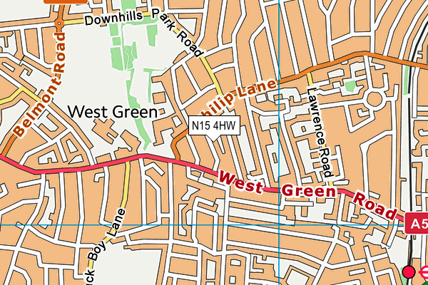 N15 4HW map - OS VectorMap District (Ordnance Survey)