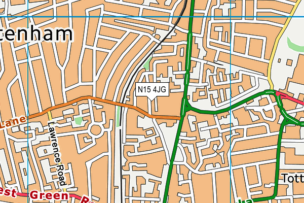 N15 4JG map - OS VectorMap District (Ordnance Survey)