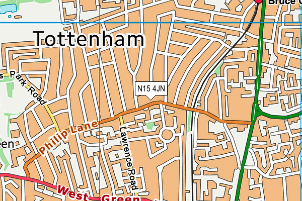 N15 4JN map - OS VectorMap District (Ordnance Survey)