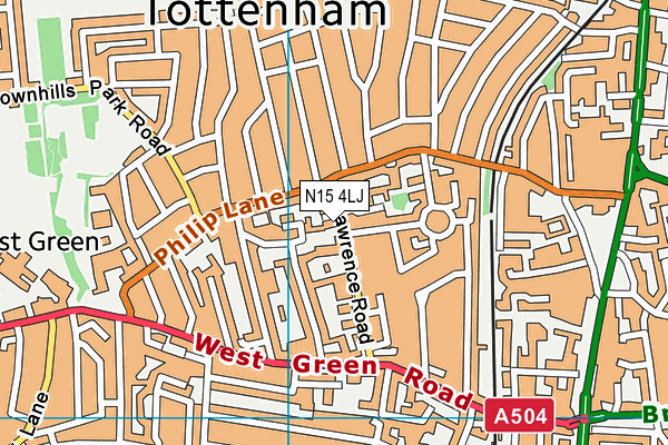 N15 4LJ map - OS VectorMap District (Ordnance Survey)