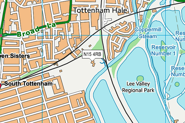 N15 4RB map - OS VectorMap District (Ordnance Survey)