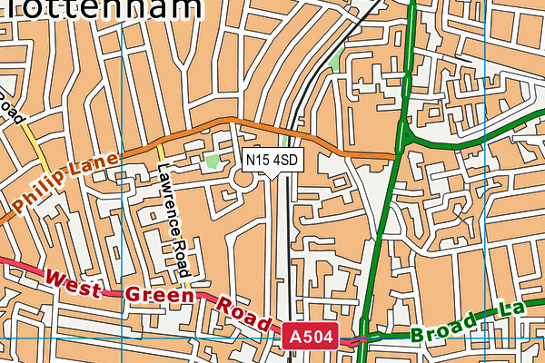 N15 4SD map - OS VectorMap District (Ordnance Survey)