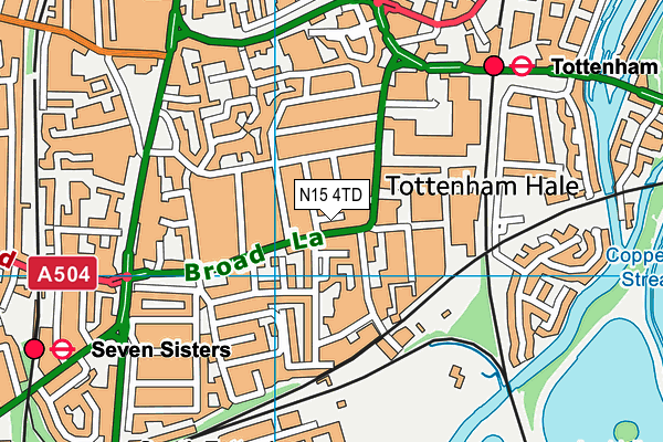 N15 4TD map - OS VectorMap District (Ordnance Survey)