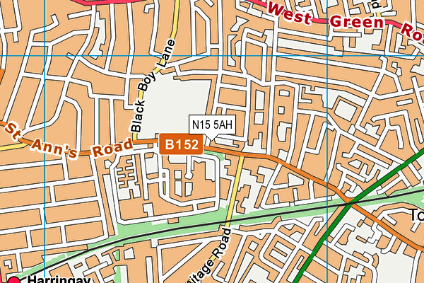 N15 5AH map - OS VectorMap District (Ordnance Survey)