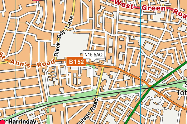 N15 5AQ map - OS VectorMap District (Ordnance Survey)