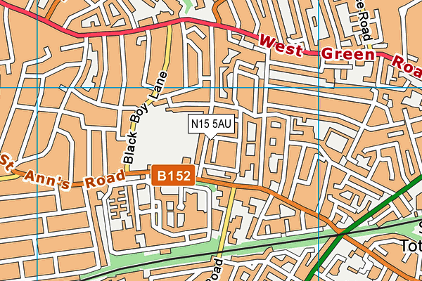 N15 5AU map - OS VectorMap District (Ordnance Survey)