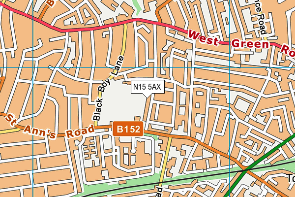 N15 5AX map - OS VectorMap District (Ordnance Survey)