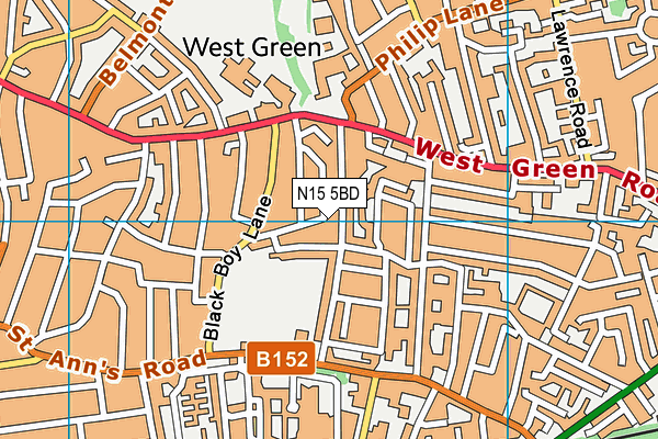 N15 5BD map - OS VectorMap District (Ordnance Survey)