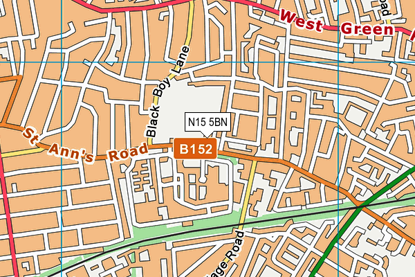 The Chestnut Centre map (N15 5BN) - OS VectorMap District (Ordnance Survey)