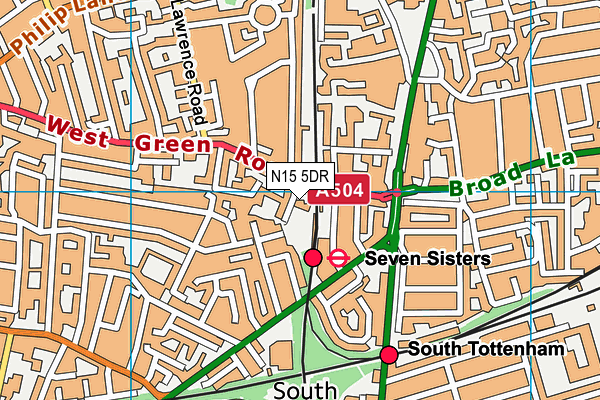 N15 5DR map - OS VectorMap District (Ordnance Survey)