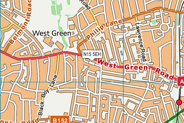 N15 5EH map - OS VectorMap District (Ordnance Survey)