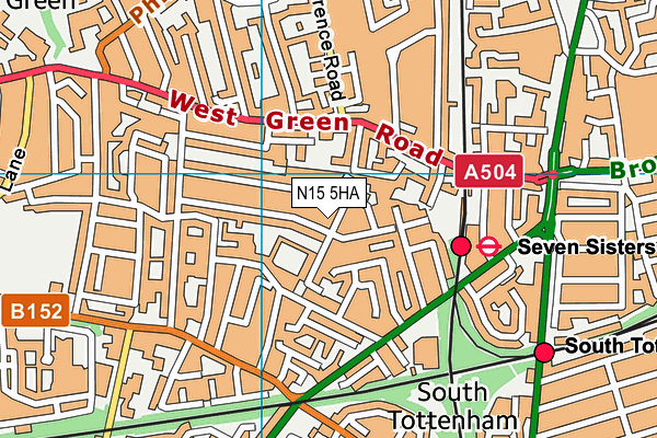 N15 5HA map - OS VectorMap District (Ordnance Survey)