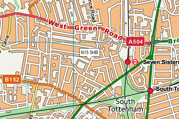 N15 5HB map - OS VectorMap District (Ordnance Survey)