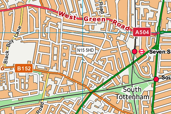 N15 5HD map - OS VectorMap District (Ordnance Survey)