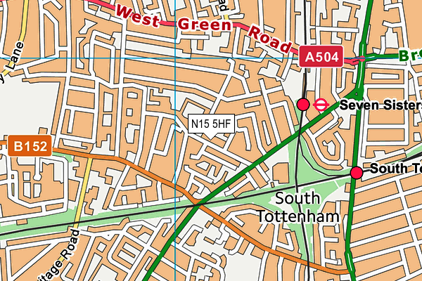 N15 5HF map - OS VectorMap District (Ordnance Survey)