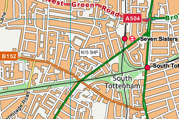 N15 5HP map - OS VectorMap District (Ordnance Survey)