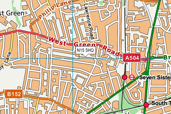 N15 5HQ map - OS VectorMap District (Ordnance Survey)