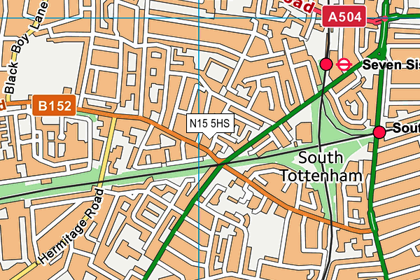 N15 5HS map - OS VectorMap District (Ordnance Survey)