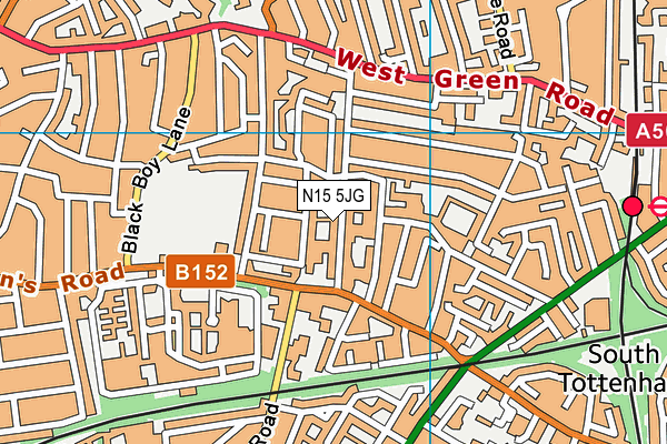 N15 5JG map - OS VectorMap District (Ordnance Survey)