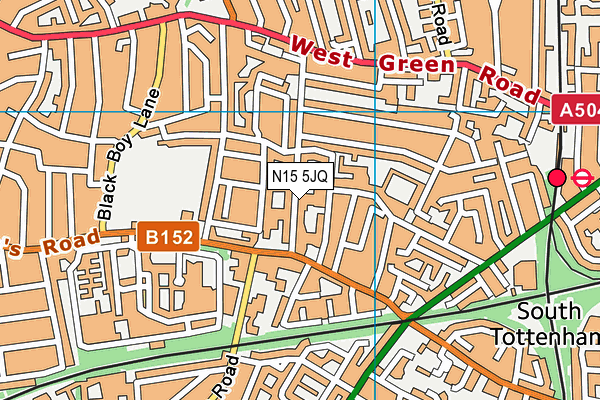 N15 5JQ map - OS VectorMap District (Ordnance Survey)